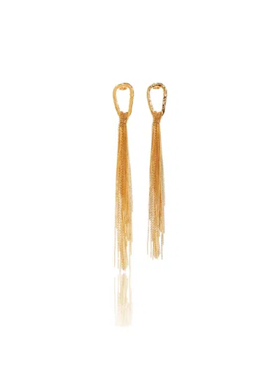 Forte Forte Chain Tassel Earrings In Gold