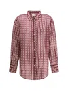 Forte Forte Chaonette Print Shirt In Burgundy