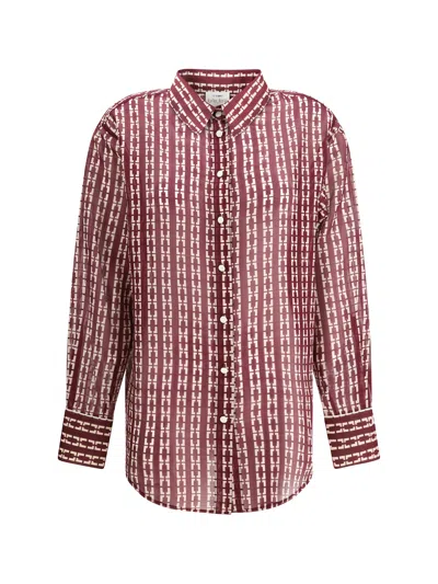 Forte Forte Chaonette Print Shirt In Burgundy