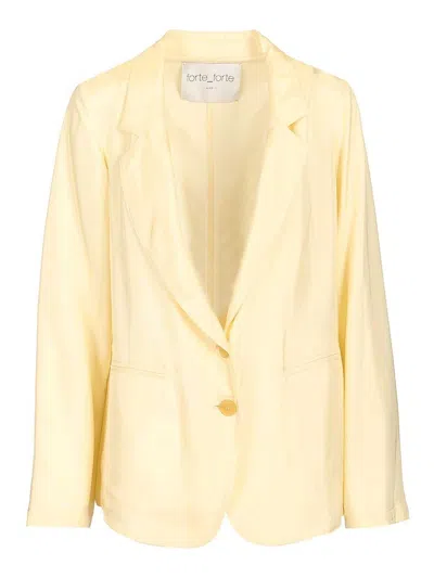 Forte Forte Viscose Twill Jacket In Yellow