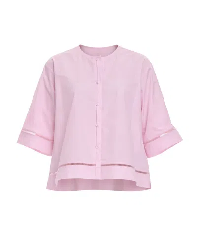 Forte Forte Charme Pink Cropped Cotton Shirt
