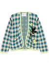 Forte Forte Checked Cardigan In Blue