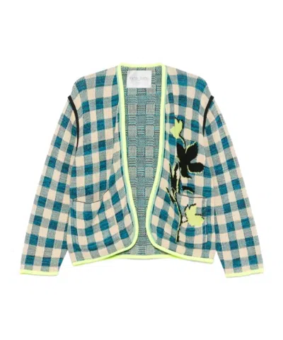 Forte Forte Checked Cardigan In Blue