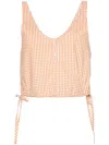 Forte Forte Checked Cropped Top In Orange