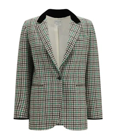 Forte Forte Checked Single-breasted Blazer In Animal Print