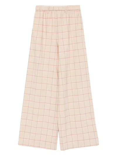 Forte Forte Loosefit Tartan Trousers In Pink