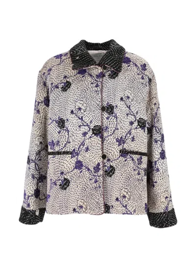 Forte Forte Cherry Blossom Jacquard-knit Jacket In Multi