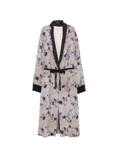 Forte Forte Cherry Blossom Long Coat In Multi