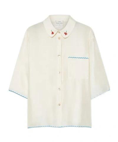 Forte Forte Cherry-embroidery Shirt In Yellow