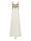 FORTE FORTE CHEVRON-CROCHET MIDI DRESS
