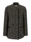Forte Forte Chevron Patterned Sequin-embellished Coat In Multi