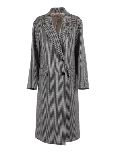 FORTE FORTE CHEVRON WOOL COAT