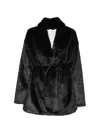 Forte Forte Chevron-patterned Belted Coat In Black