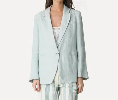 Forte Forte Linen Jacket Single Breasted Notch Lapel In Blue