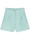 Forte Forte Chic Taffettas Bermudas In Blue