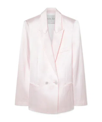 Forte Forte Chic Viscose Satin Dinner Jacket In Pink