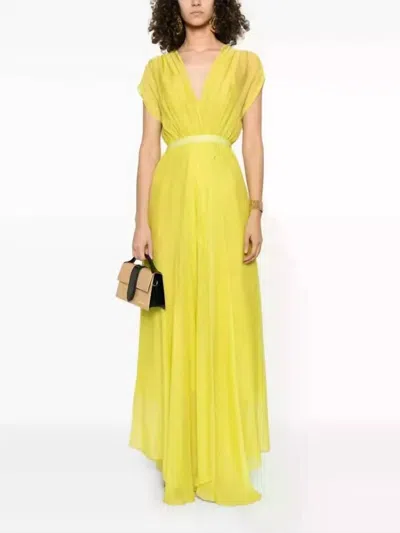 Forte Forte Chiffon Silk Maxi Dress In Yellow