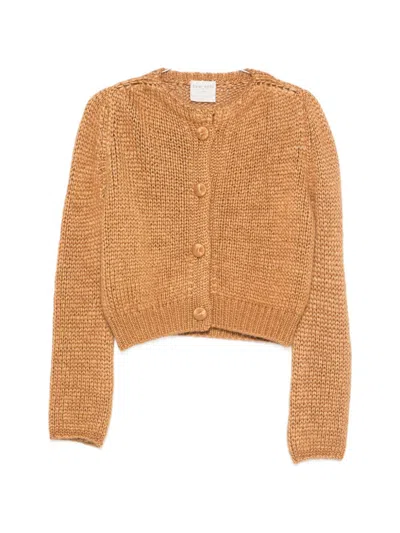 Forte Forte Chunky Knit Cashmere Blend Cardigan In Camel