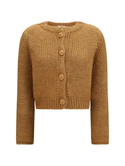 Forte Forte Chunky Knit Buttoned Cardigan In Brown
