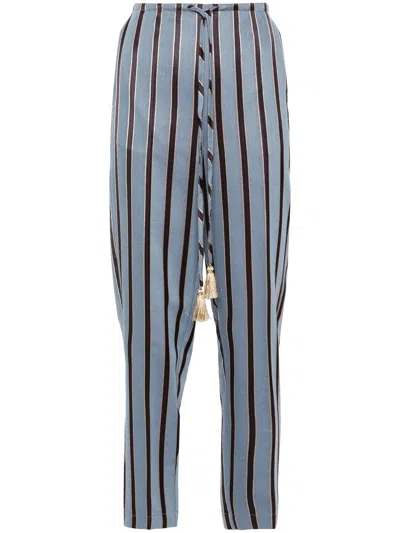 Forte Forte Ciel Wool Satin Stripe Pants In Multi