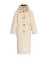 Forte Forte Faux-shearling Single-breasted Coat In Nude