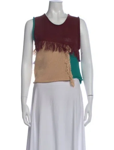 Pre-owned Forte Forte Colorblock Pattern Scoop Neck Sweater In Neutral