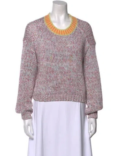 Pre-owned Forte Forte Colorblock Pattern Scoop Neck Sweater In Purple