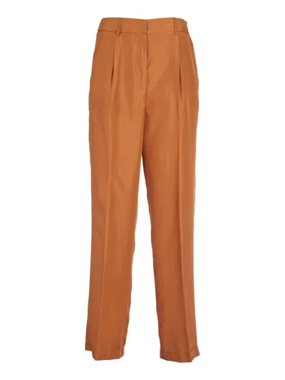 Forte Forte Concealed Straight Trousers In Bronze