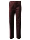 Forte Forte Velvet Straight-leg Trousers In Bordeaux