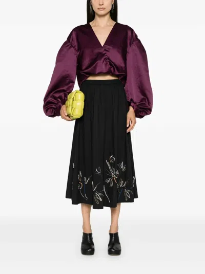 Forte Forte Contemporary Duchesse Couture Shirt In Purple In Transparent