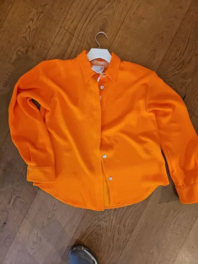 Forte Forte Contemporary Sable Boyfriend Shirt In Egg Orange