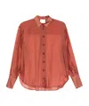 Forte Forte Contemporary Organza Masculine Shirt In Brown