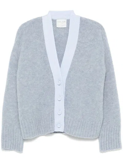 Forte Forte Contrasting-trim Cardigan In Blue