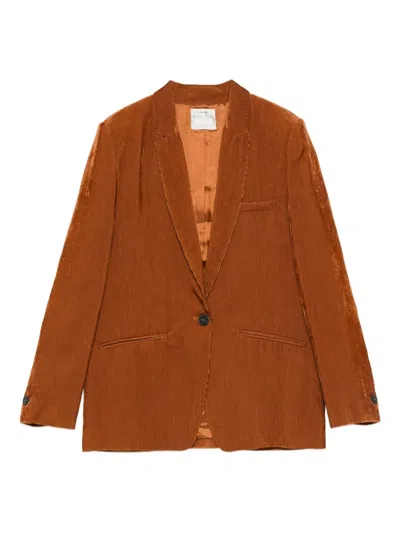 Forte Forte Corduroy Single-breasted Blazer In Brown