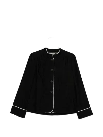 Forte Forte Corduroy With Contrast Piping Jacket In Black