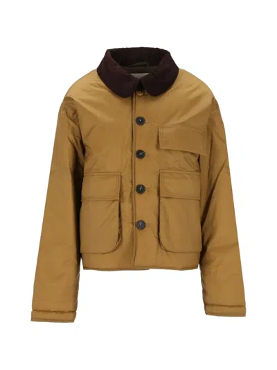 Forte Forte Corduroy-collar Cropped Jacket In Brown