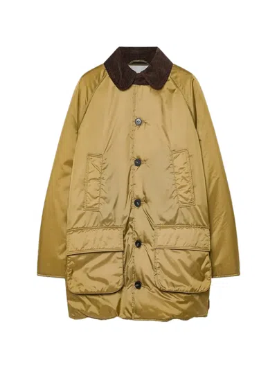 Forte Forte Corduroy-collar Padded Coat In Gold