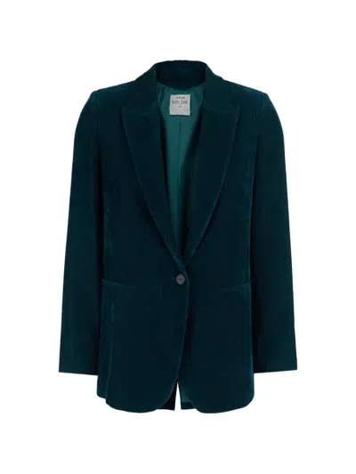 Forte Forte Corduroy-effect Single-breasted Blazer In Green