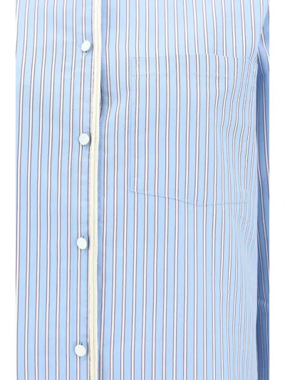 Forte Forte Coreana Riga Oxford Chic Collo A Cotrast In Blue