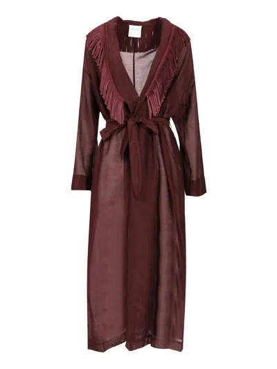 Forte Forte Co/se Voile Fringed Gown In Violet