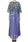 Shop Forte Forte Cotton And Silk Long Dress In Indigo Blue