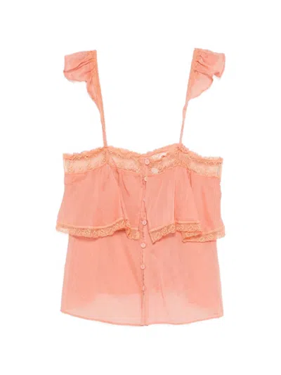Forte Forte Cotton And Silk Voile Top In Pink