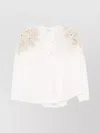 Forte Forte Cotton Blend Shirt With Embroidered Lace Detailing In White