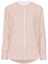Forte Forte Striped Cotton Blend Shirt In Beige