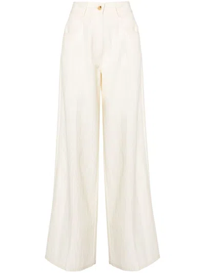 Forte Forte Wide-leg Button-fly Trousers In White