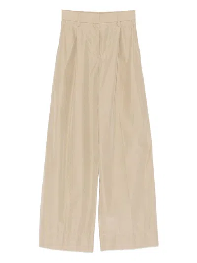 Forte Forte Cotton Blend Trousers In Neutral