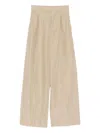 Forte Forte Beige Polyester Cotton Trousers In White