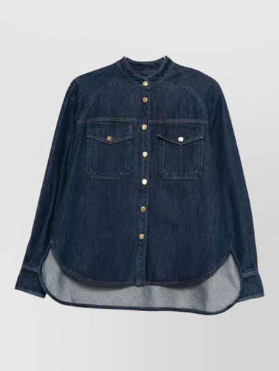 Forte Forte Cotton Denim Shirt Long Sleeves Buttons In Blue