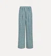 Forte Forte Cotton Gingham Wide Leg Pants In Black