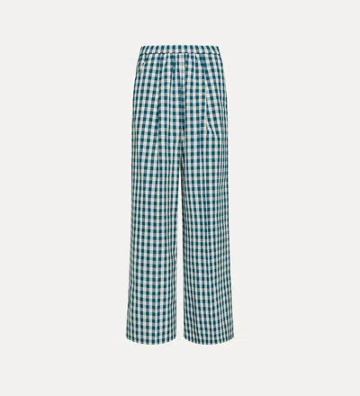 Forte Forte Cotton Gingham Wide Leg Pants In Multi